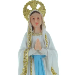 Palais du Rosaire Statue de la Vierge Marie colorée avec une auréole en résine 31cm^ Statue De Notre Dame De Lourdes