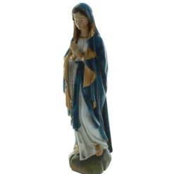 Palais du Rosaire Statue de la Vierge Marie en résine avec un voile bleu et doré 40cm^ Statue De Notre Dame De Lourdes