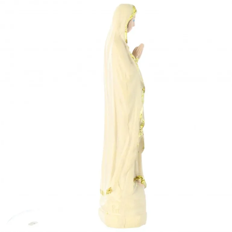 Palais du Rosaire Statue de la Vierge Marie en résine imitation bois avec paillettes dorées 6cm^ Autres Statues De La Vierge