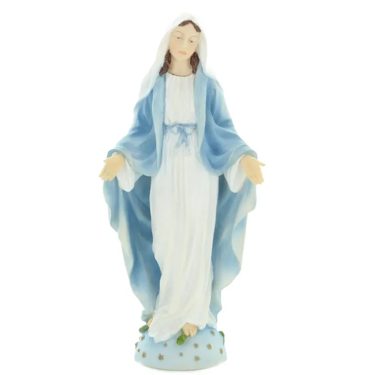 Palais du Rosaire Statue de la Vierge Miraculeuse en résine peinte à la main de 21cm^ Statue Vierge Miraculeuse