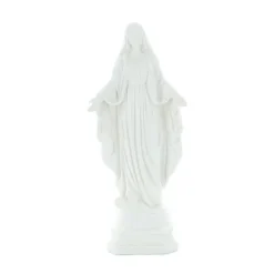 Palais du Rosaire Statue de la Vierge Miraculeuse 20cm en albâtre blanche^ Statue Vierge Miraculeuse