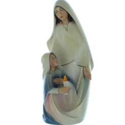 Palais du Rosaire Statue de l'Apparition de Lourdes en bois de hêtre coloré 17cm^ Statue En Bois