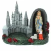 Palais du Rosaire Statue de l'Apparition et de la Basilique de Lourdes en résine 13cm^ Statue De Notre Dame De Lourdes