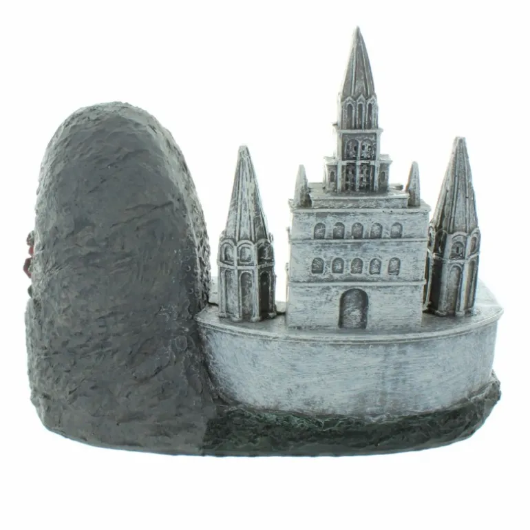 Palais du Rosaire Statue de l'Apparition et de la Basilique de Lourdes en résine 13cm^ Statue De Notre Dame De Lourdes