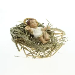 Palais du Rosaire Statue de l'Enfant Jésus dans de la véritable paille^ Décoration De Noël | Crèche