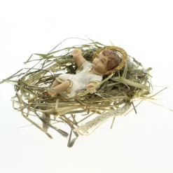 Palais du Rosaire Statue de l'Enfant Jésus dans de la véritable paille^ Décoration De Noël | Crèche