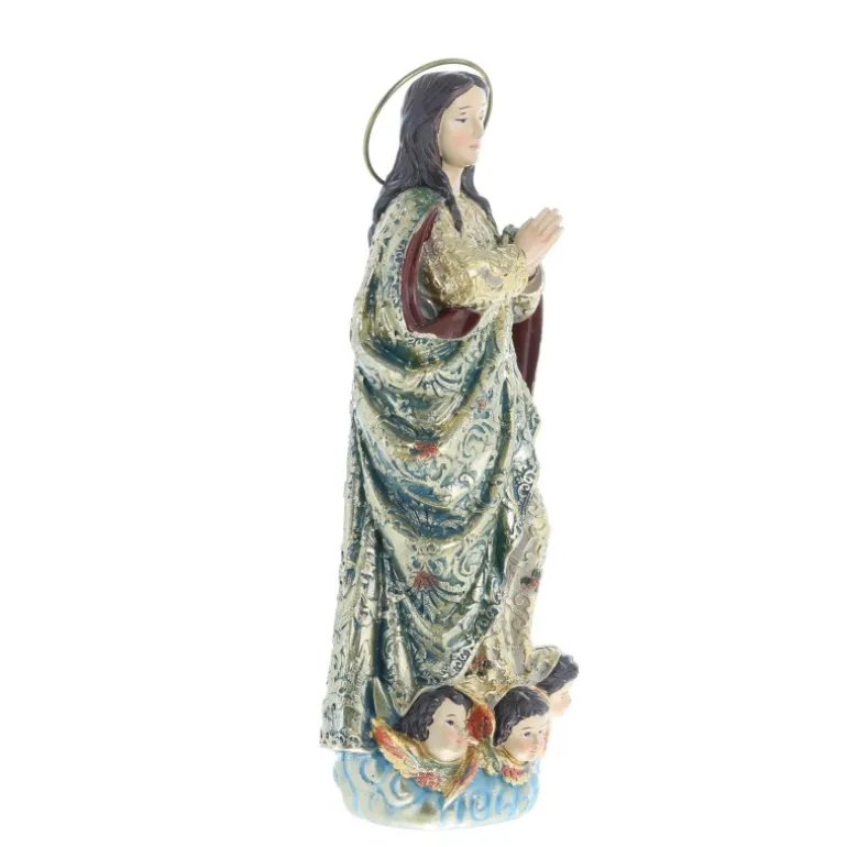 Palais du Rosaire Statue de l'Immaculée Conception 22cm en résine colorée^ Autres Statues De La Vierge