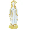 Palais du Rosaire Statue de Notre Dame de Lourdes blanche à paillettes dorées de 12cm^ Statue De Notre Dame De Lourdes