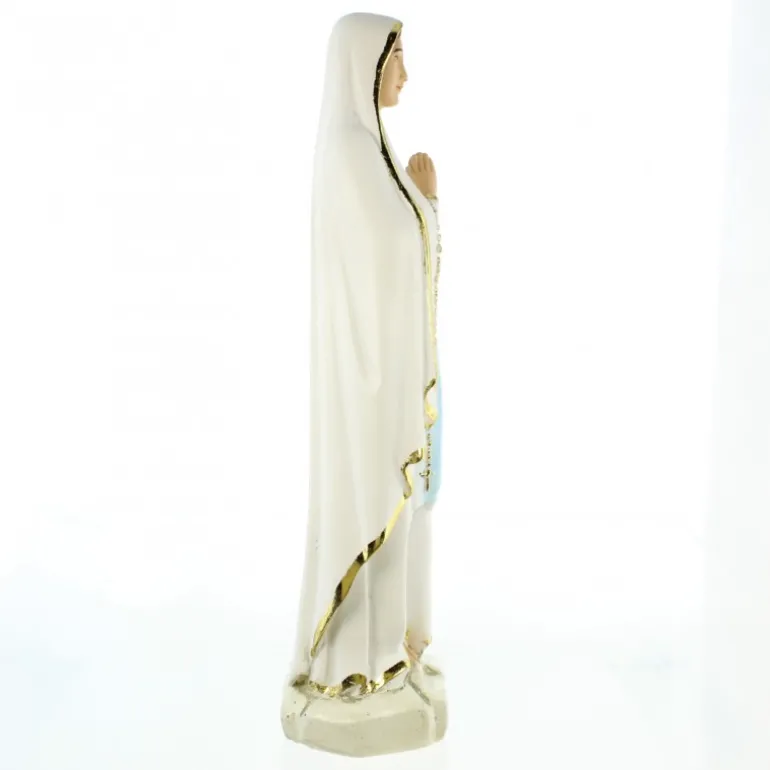Palais du Rosaire Statue de Notre Dame de Lourdes de 20cm en résine feuille d'or^ Statue De Notre Dame De Lourdes