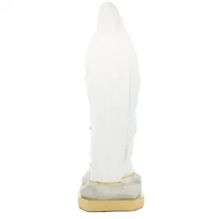 Palais du Rosaire Statue de Notre Dame de Lourdes avec liseret pailleté doré résine de 40cm^ Statue De Notre Dame De Lourdes