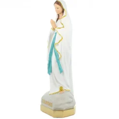 Palais du Rosaire Statue de Notre Dame de Lourdes avec liseret pailleté doré en résine de 60cm^ Statue De Grande Taille | Statue De Notre Dame De Lourdes