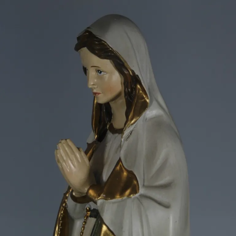 Palais du Rosaire Statue de Notre Dame de Lourdes en résine style antique de 25cm^ Statue De Notre Dame De Lourdes