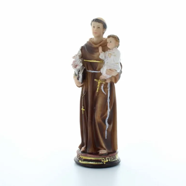 Palais du Rosaire Statue de Saint Antoine décorée en résine 12 cm^ Statue De Saint Antoine