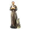Palais du Rosaire Statue de Saint François d'Assise au loup en résine de 20cm^ Autres Statues De Saints