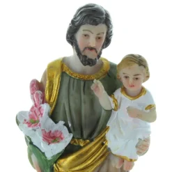 Palais du Rosaire Statue de Saint Joseph décorée 12 cm^ Statue De Saint Joseph