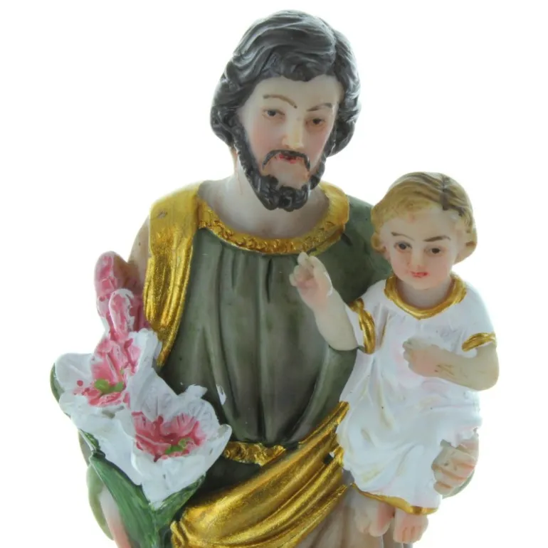 Palais du Rosaire Statue de Saint Joseph décorée 12 cm^ Statue De Saint Joseph