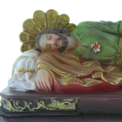Palais du Rosaire Statue de Saint Joseph qui dort en résine colorée 12cm^ Statue De Saint Joseph