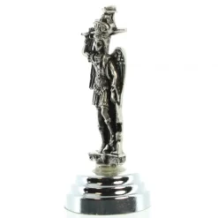 Palais du Rosaire Statue de Saint Michel en métal avec un Socle Aimanté de 6cm^ Statue En Bronze Et Métal