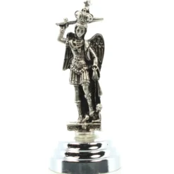 Palais du Rosaire Statue de Saint Michel en métal avec un Socle Aimanté de 6cm^ Statue En Bronze Et Métal