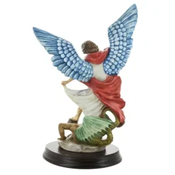 Palais du Rosaire Statue de Saint michel térrassant le démon 20cm en résine colorée^ Statue Ange | Statue De Saint Michel