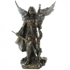 Palais du Rosaire Statue détaillée de Saint Gabriel effet bronze 24cm^ Autres Statues De Saints