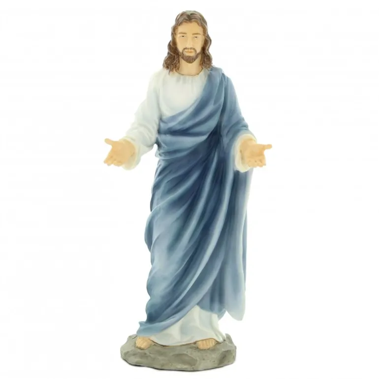 Palais du Rosaire Statue du Christ en résine peinte à la main de 23cm^ Sacré-Coeur De Jésus | Jésus Miséricordieux