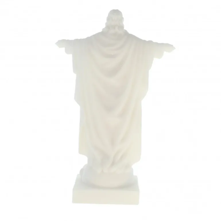 Palais du Rosaire Statue du Sacré Coeur de Jésus en albâtre blanche 20cm^ Sacré-Coeur De Jésus