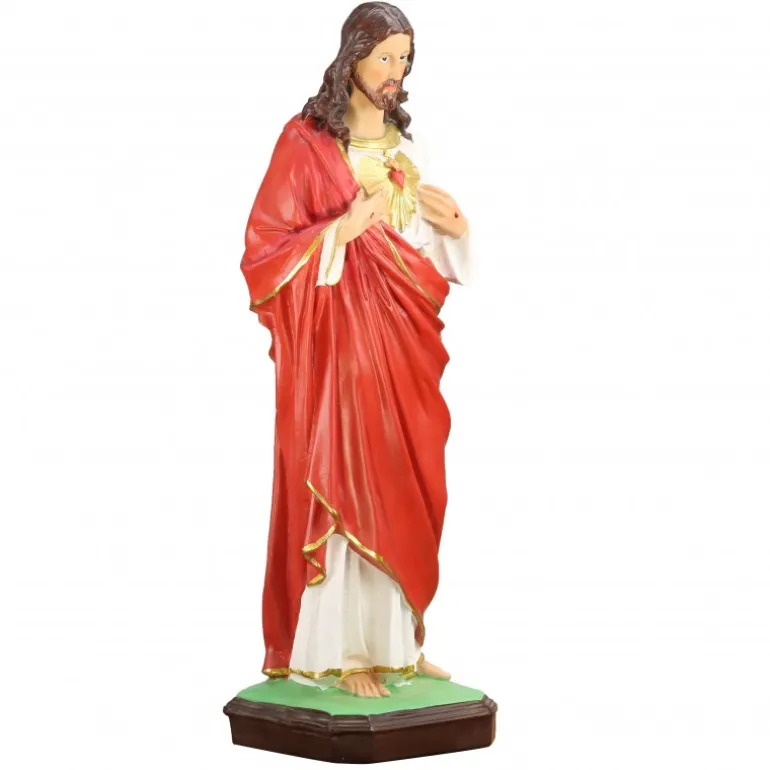Palais du Rosaire Statue du Sacré Coeur de Jésus de 50cm en résine^ Sacré-Coeur De Jésus