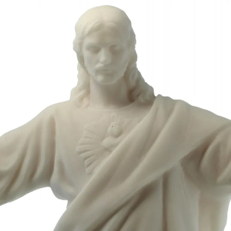Palais du Rosaire Statue du Sacré Coeur de Jésus de 25cm en albâtre^ Sacré-Coeur De Jésus