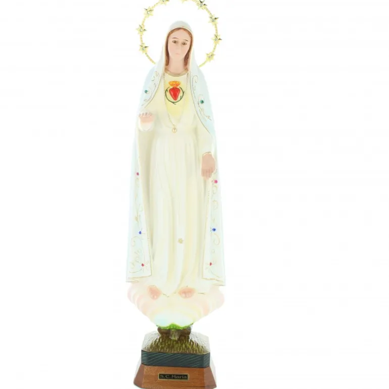 Palais du Rosaire Statue du Sacré Coeur de Notre Dame de Fatima de 45cm en résine^ Statue Vierge De Fatima