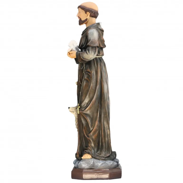 Palais du Rosaire Statue en résine de Saint François d'Assise de 81cm^ Statue De Grande Taille | Autres Statues De Saints