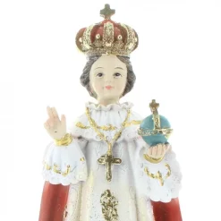 Palais du Rosaire Statue Enfant Jésus de Prague avec dorures en résine 20 cm^Enfant Enfant Jésus