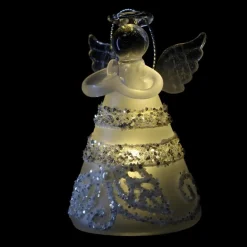 Palais du Rosaire Statue lumineuse d'Ange en verre à accrocher^ Décoration De Noël | Statue Ange