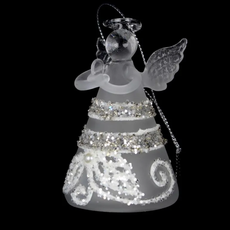 Palais du Rosaire Statue lumineuse d'Ange en verre à accrocher^ Décoration De Noël | Statue Ange