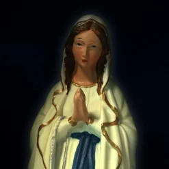 Palais du Rosaire Statue lumineuse de Notre-Dame de Lourdes en résine de 25 cm^ Statue Lumineuse