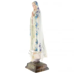 Palais du Rosaire Statue N. Dame de Fatima manteau avec fleurs et brillants 27cm^ Statue Vierge De Fatima