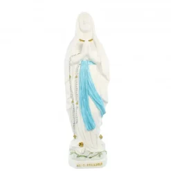 Palais du Rosaire Statue Notre Dame de Lourdes blanche et bleue de 20cm^ Statue De Notre Dame De Lourdes