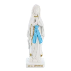 Palais du Rosaire Statue Notre Dame de Lourde en Résine blanche de 8cm^ Statue De Notre Dame De Lourdes
