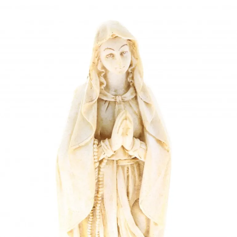 Palais du Rosaire Statue Notre Dame de Lourdes en pierre et résine beige 30cm^ Statue De Notre Dame De Lourdes
