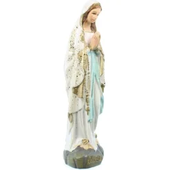 Palais du Rosaire Statue Notre Dame de Lourdes à paillettes en résine 10cm^ Statue De Notre Dame De Lourdes