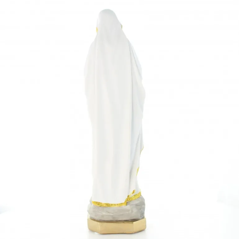 Palais du Rosaire Statue Notre Dame de Lourdes en résine colorée avec paillettes dorées 30cm^ Statue De Notre Dame De Lourdes