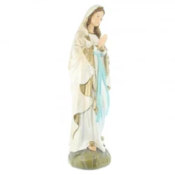Palais du Rosaire Statue Notre Dame de Lourdes à paillettes en résine 36cm^ Statue De Notre Dame De Lourdes