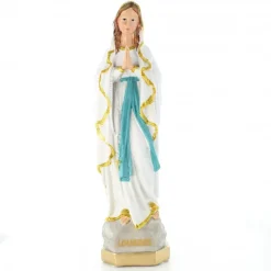Palais du Rosaire Statue Notre Dame de Lourdes en résine colorée avec paillettes dorées 30cm^ Statue De Notre Dame De Lourdes
