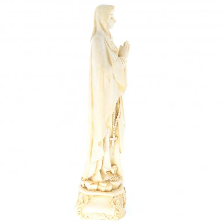Palais du Rosaire Statue Notre Dame de Lourdes en pierre et résine beige 30cm^ Statue De Notre Dame De Lourdes