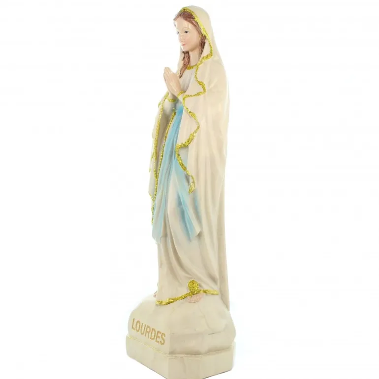 Palais du Rosaire Statue Notre Dame de Lourdes à paillettes 40cm^ Statue De Notre Dame De Lourdes