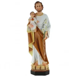 Palais du Rosaire Statue Saint Joseph et enfant Jésus en résine 50cm^ Statue De Saint Joseph