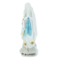 Palais du Rosaire Statue Vierge Marie en résine colorée sur rocher 7,5 cm^ Statue De Notre Dame De Lourdes