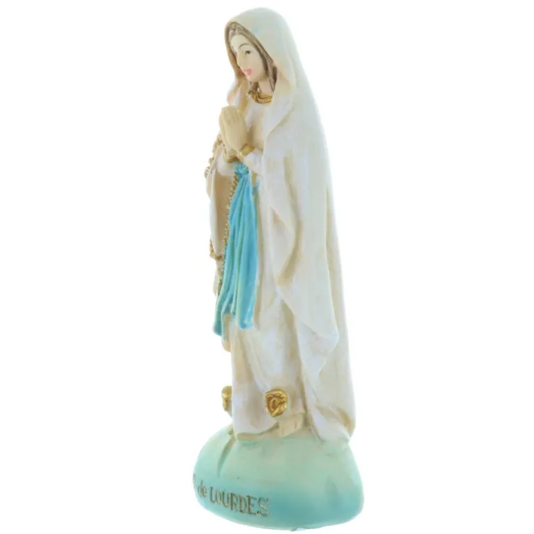 Palais du Rosaire Statue Vierge Marie en résine colorée sur rocher 8 cm^ Statue De Notre Dame De Lourdes