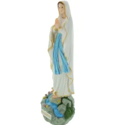 Palais du Rosaire Statue Vierge Marie sur un rocher 25cm en résine décorée^ Statue De Notre Dame De Lourdes