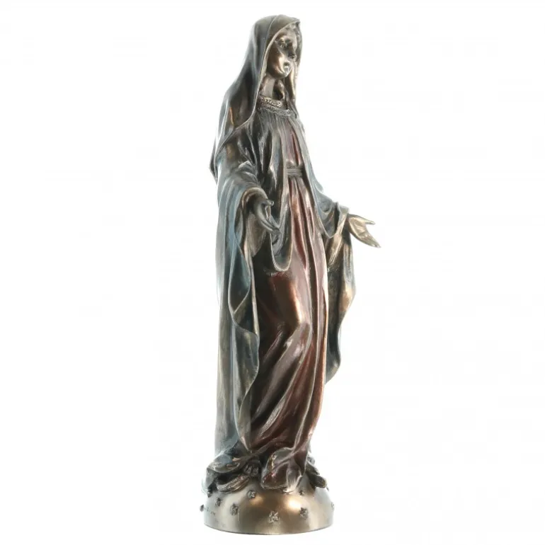 Palais du Rosaire Statue Vierge Miraculeuse en bronze coulé à froid 21cm^ Statue Funéraire | Statue En Bronze Et Métal